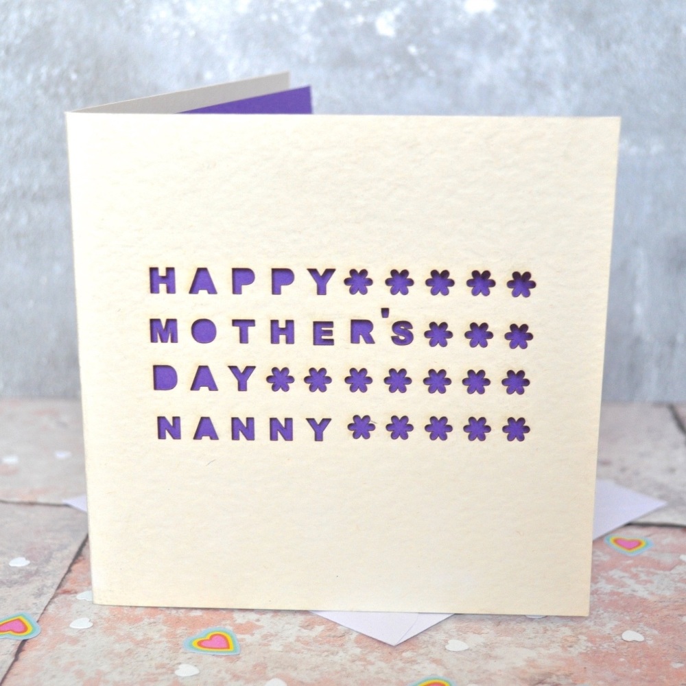 Personalised Laser Cut Nanny Mother's Day Card