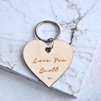Personalised Heart Love You Keyring