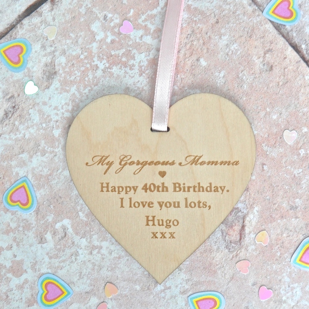 Special Birthday Message Wooden Heart