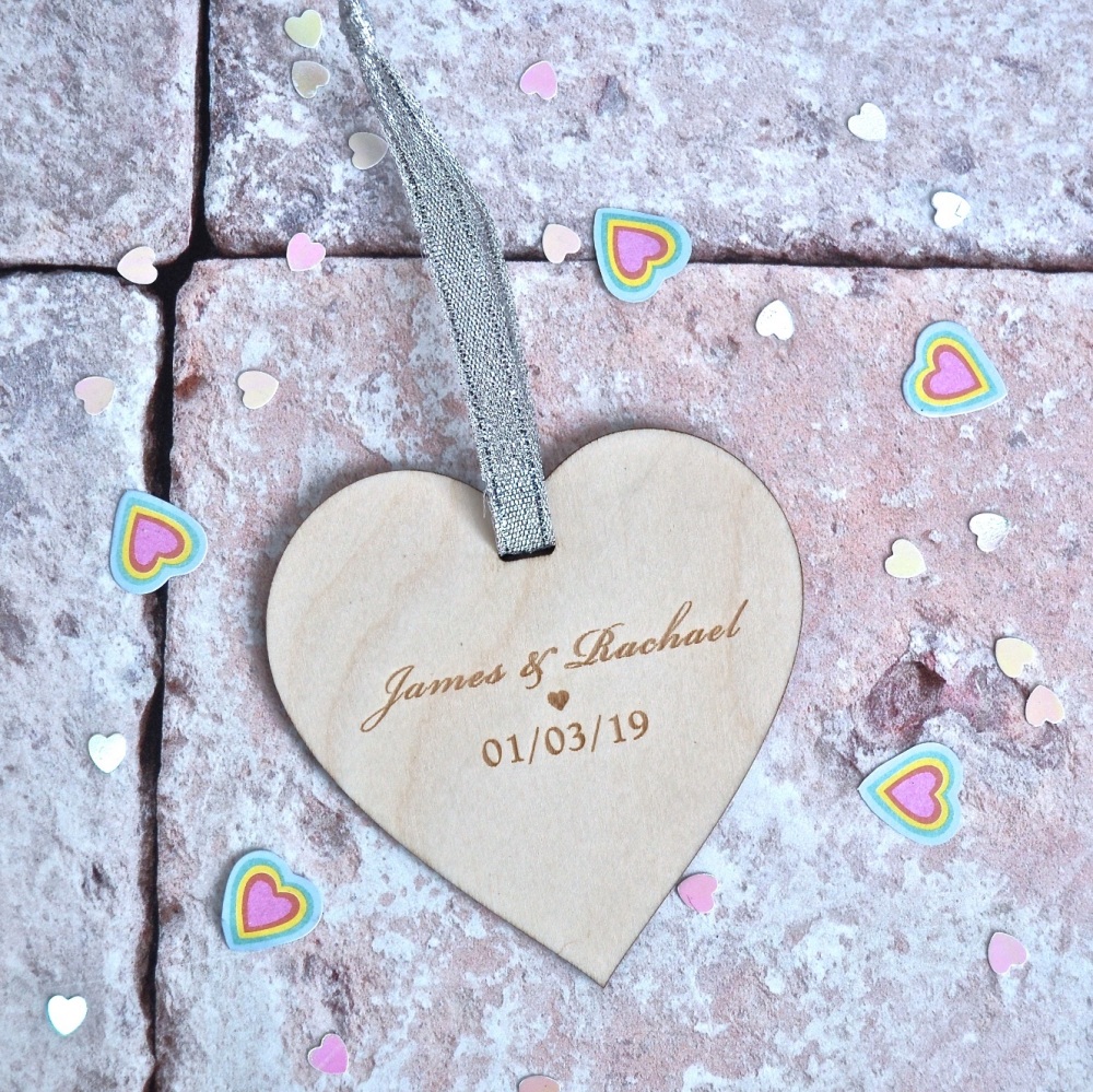 Personalised Wedding Wooden Heart