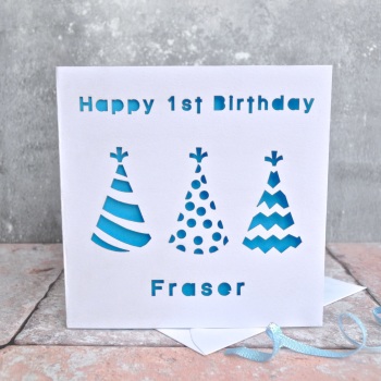 Personalised Laser Cut Hat Birthday Card