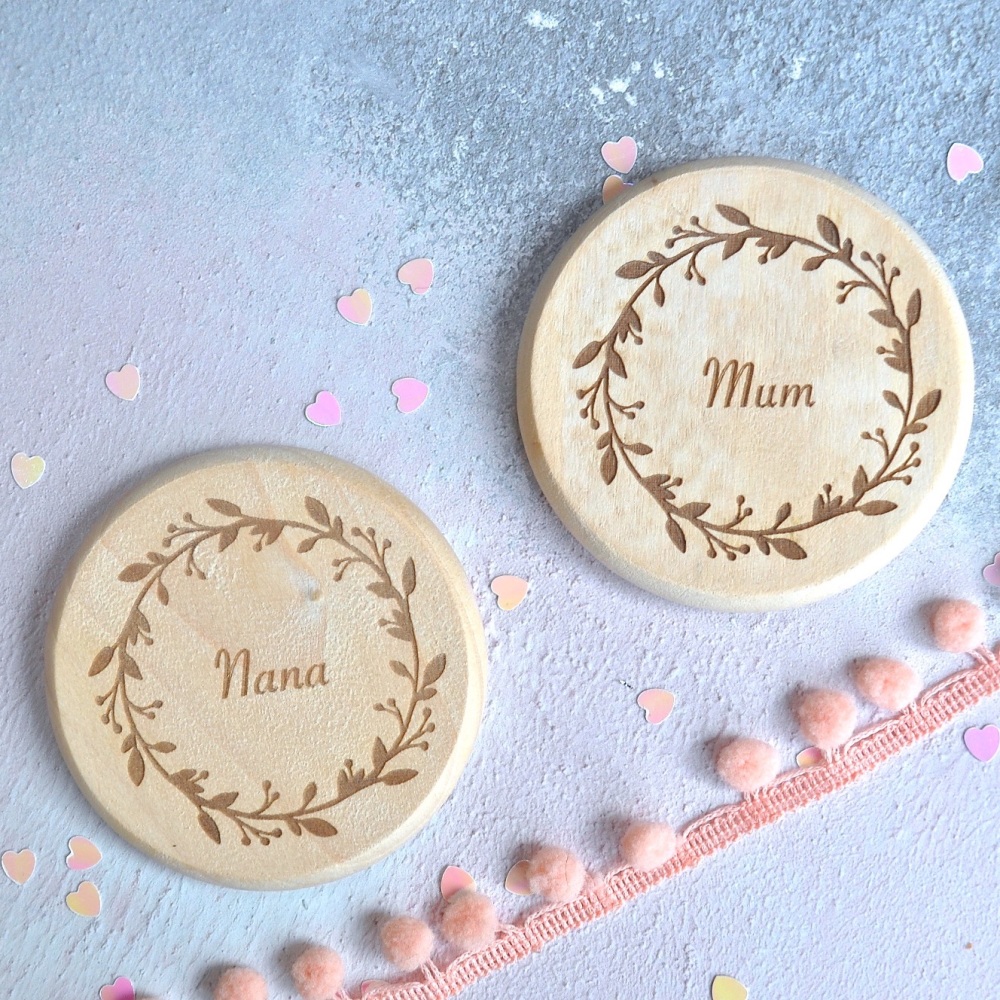 Personalised Floral Compact Mirror