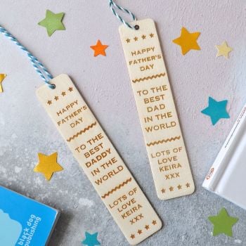 Personalised Father's Day Wooden Bookmark 