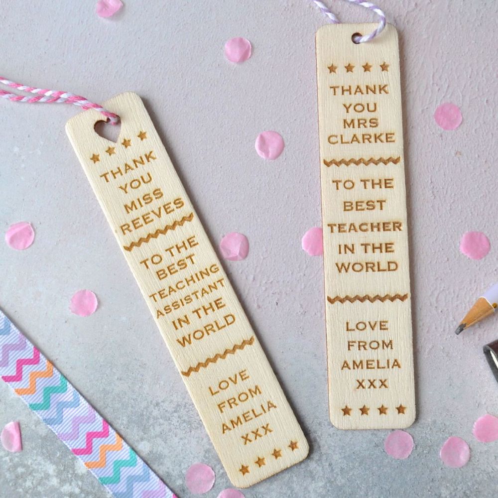 Personalised 'Thank You' Teacher Bookmark