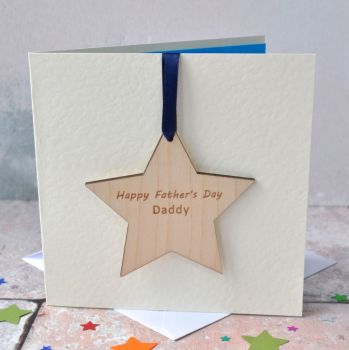 Personalised Father's Day Star Decoration Card