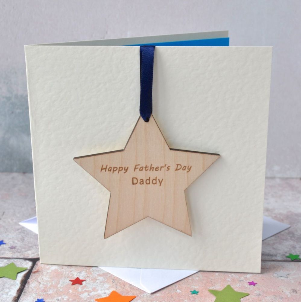 Personalised Father's Day Star Keepsake Card