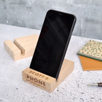 Personalised Wooden Phone Stand