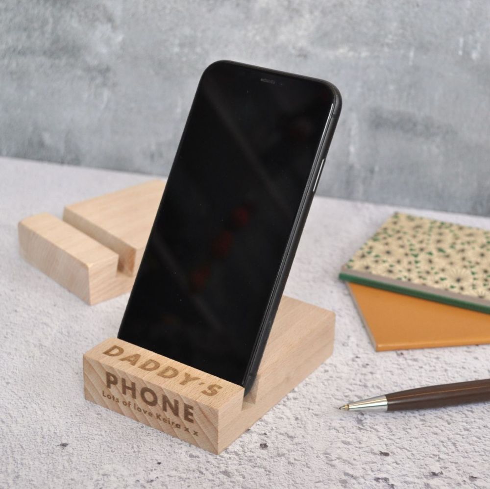 Personalised  Daddy Wooden Phone Stand