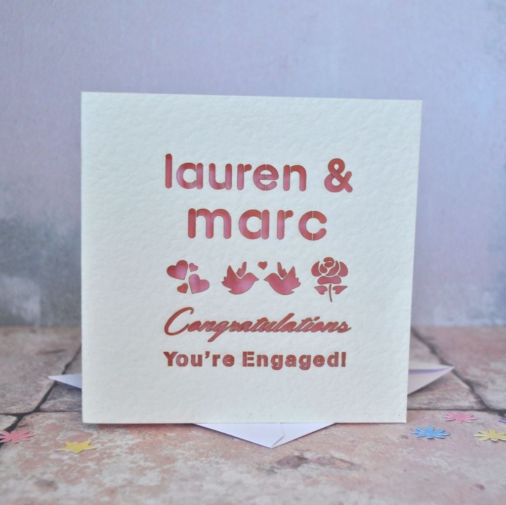 Personalised Laser Cut Engaged Card