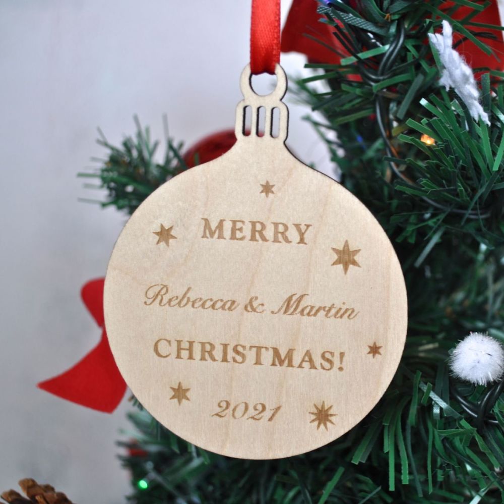 Personalised Wooden Name Bauble