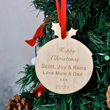 Personalised Christmas Pudding  Message Decoration