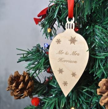 Personalised Christmas Wooden Bauble