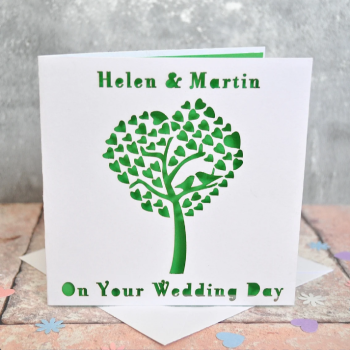 Laser Cut Engagement Tree Heart Card