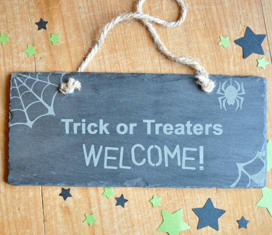Trick Or Treat Halloween Slate Sign
