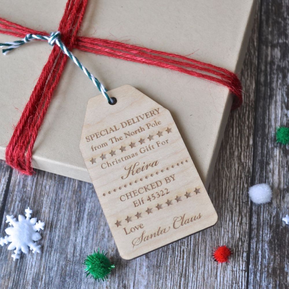 Personalised 'Santa Claus' Wooden Gift Tag