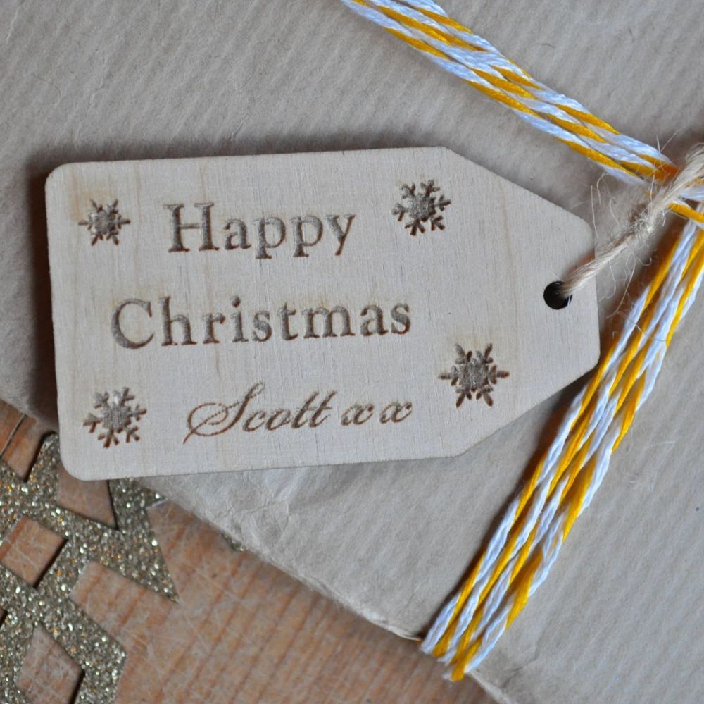 Personalised Wooden Christmas Gift Tag