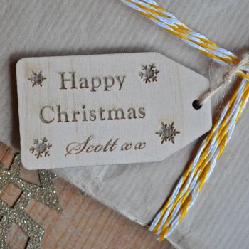 Personalised Wooden Christmas Gift Tag