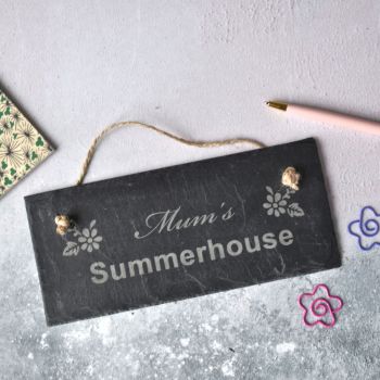 Summerhouse Shed Slate Sign Gift