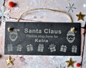 Personalised Santa Claus Slate Sign