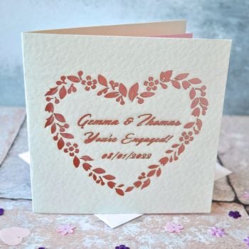 Personalised Laser Cut Floral Engagement Card