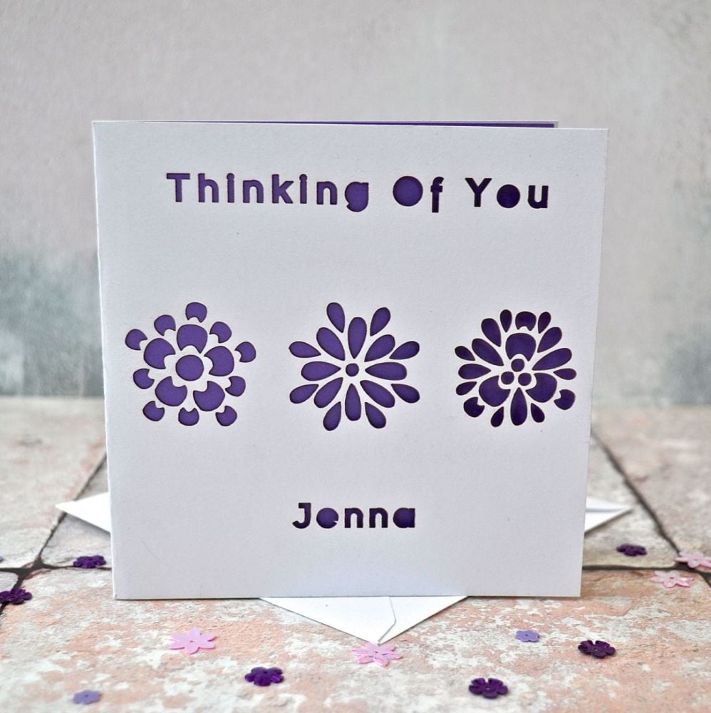 Personalised Laser Cut Thinking Of You Card