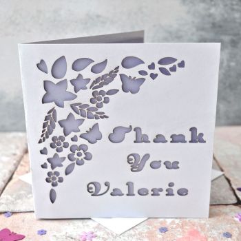 Personalised Laser Cut Thank You Card