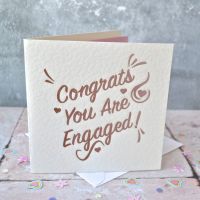 Laser Cut 'Congrats You Are Engaged' Card
