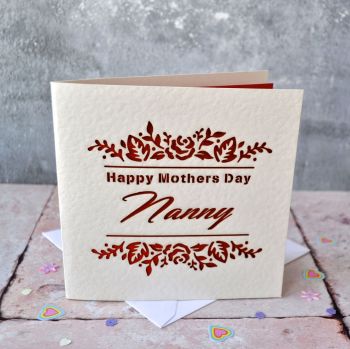 Laser Cut Nanny Mothers Day Card