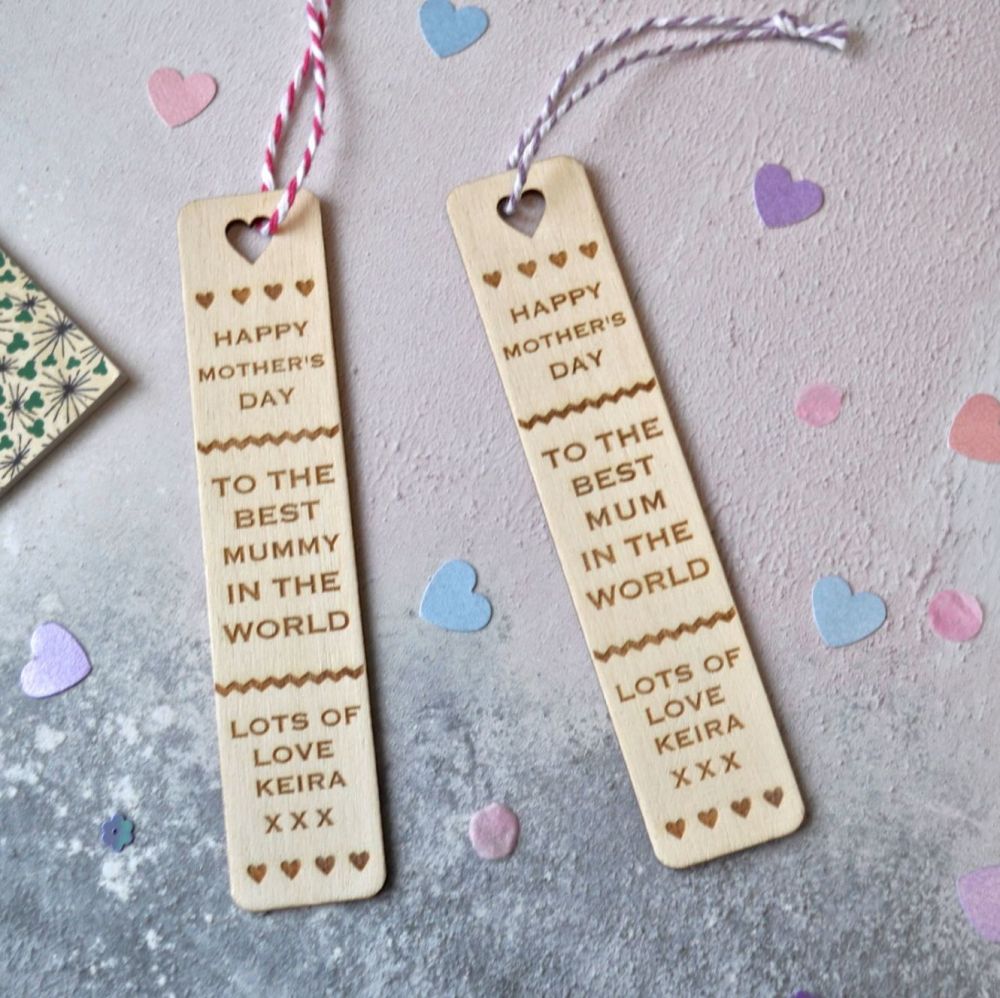 Personalised Mother's Day Wooden Bookmark 