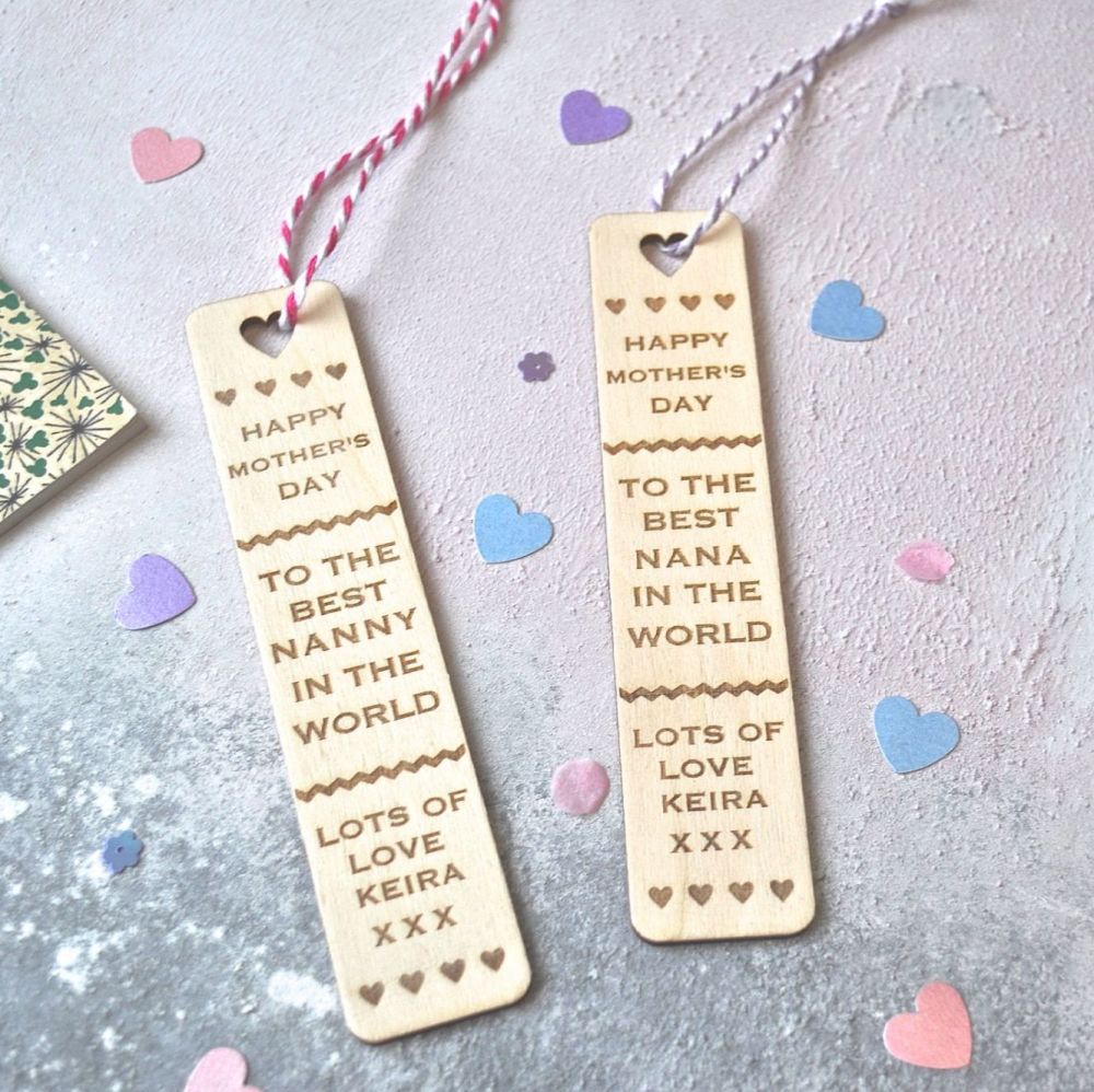 Personalised 'Nanny' Mother's Day  Bookmark