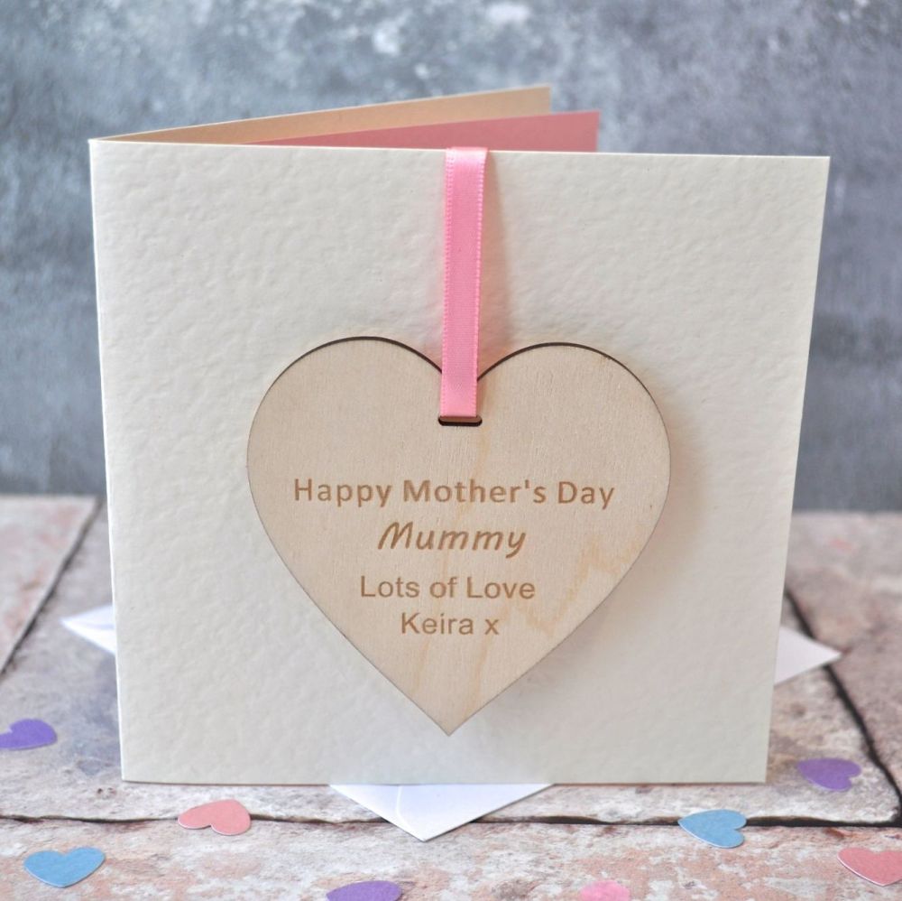 Personalised Mother's Day Heart Keepsake Card
