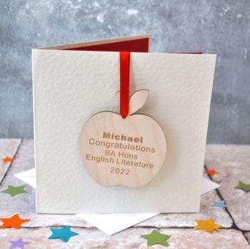 Personalised Graduation Apple Keepsake Card