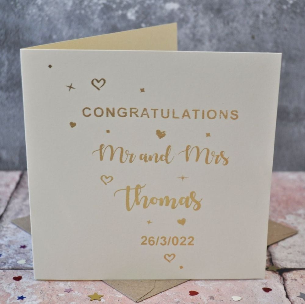 Personalised Foiled Wedding Card