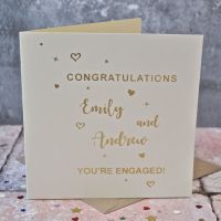 Personalised  Gold Foiled Engagement Card