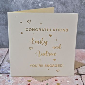 Personalised  Gold Foiled Engagement Card