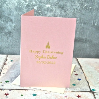 Personalised Foiled 'Church' Christening Card