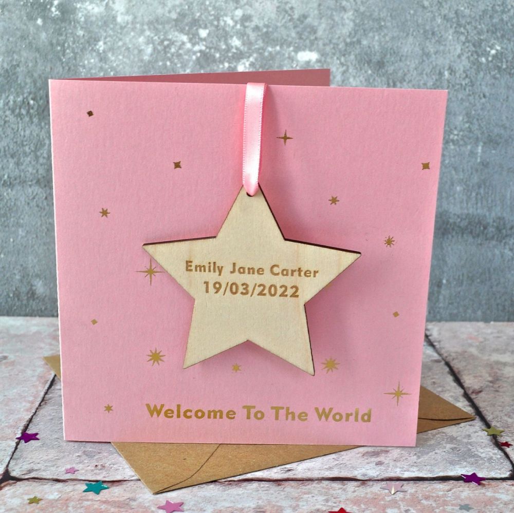 Personalised Baby Foiled Decoration Card