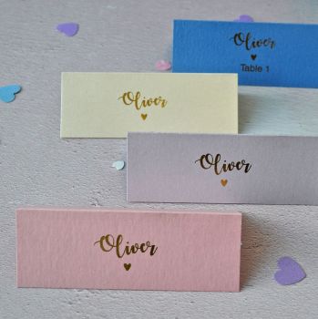 Gold Foiled Heart Place Cards
