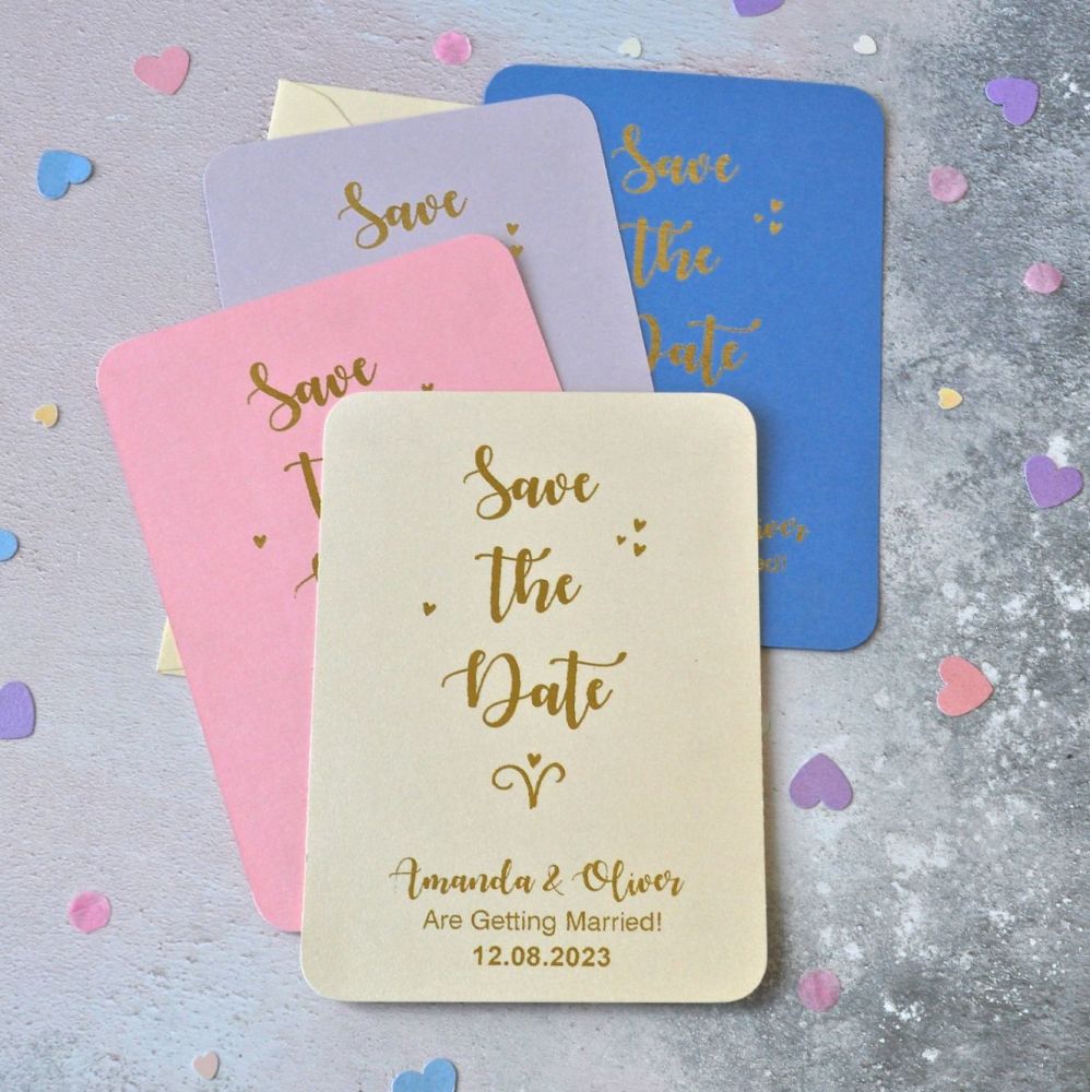 Gold Foiled Heart Table Cards