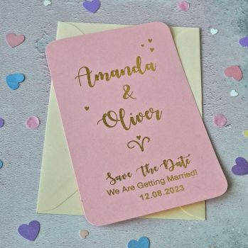 Gold Foiled Save The Date Invitations