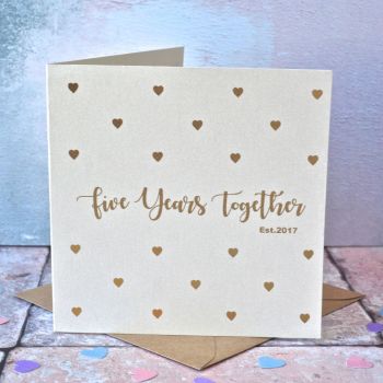 Personalised  Heart Foiled Anniversary Card
