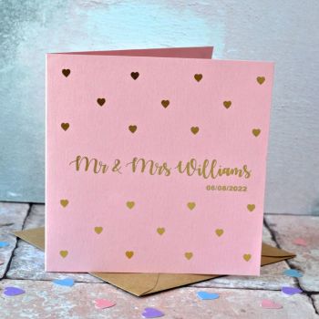 Personalised  Heart Foiled Wedding Card