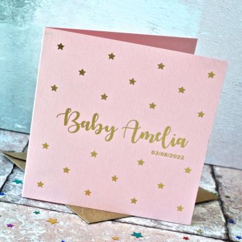 Personalised Gold Foiled Baby Card