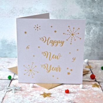 Gold Foil Happy New Year Card