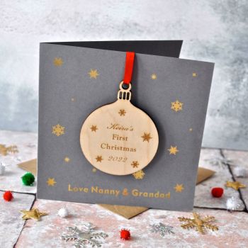 Personalised Gold Foiled Decoration Christmas Card