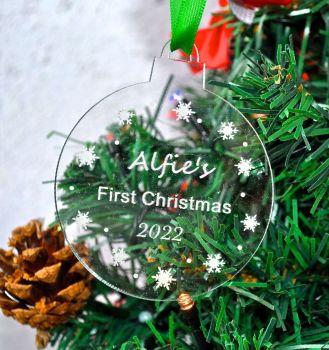 Personalised Acrylic 'First Christmas' Decoration