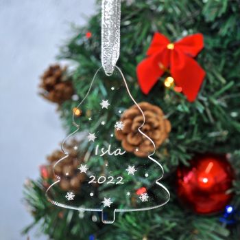 Personalised Acrylic Christmas Tree Decoration