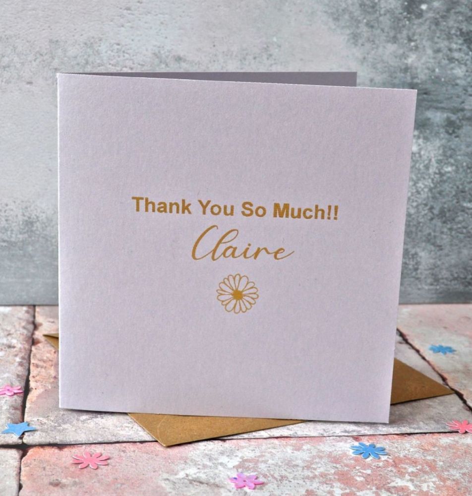 Personalised  Gold Foiled Thank You Card