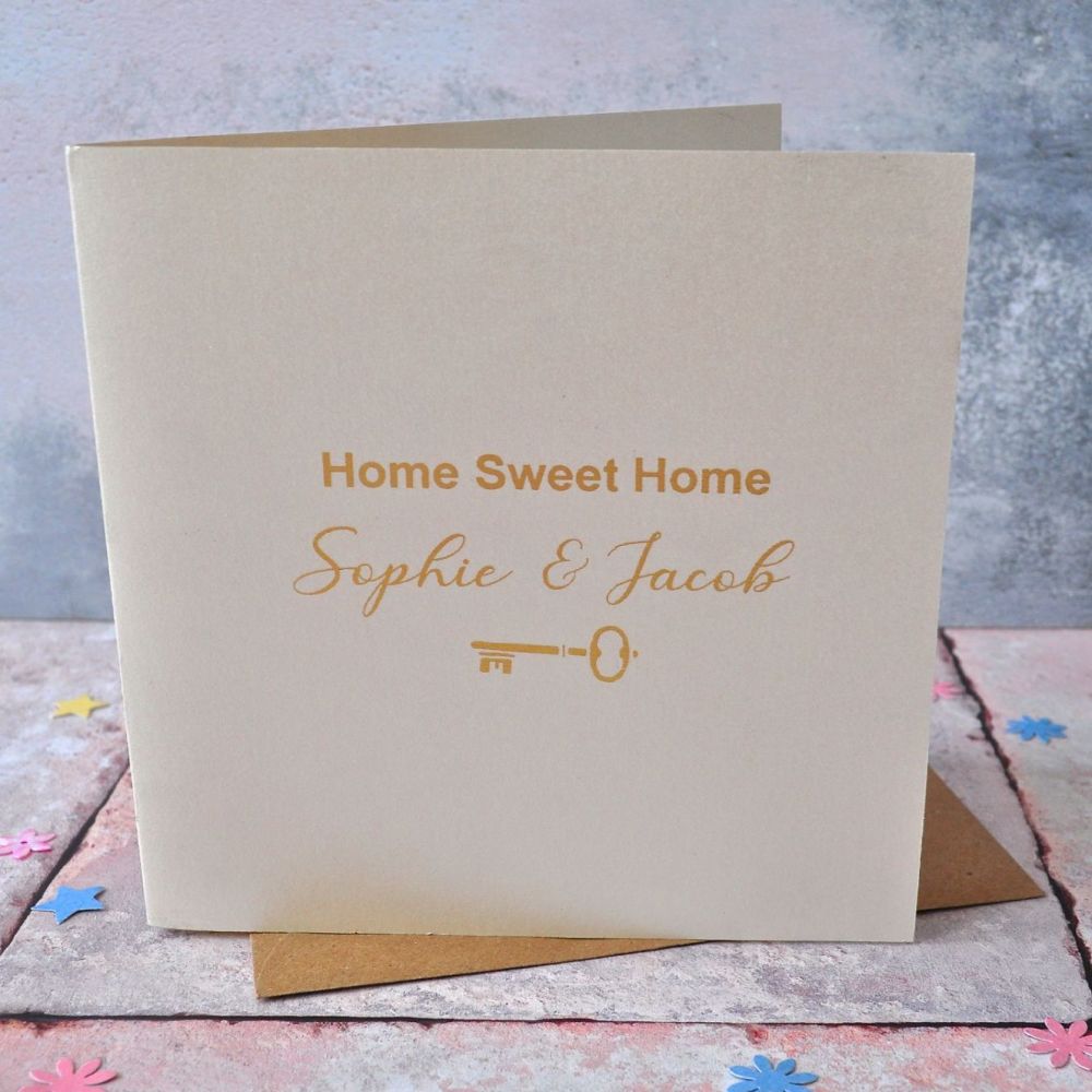 Personalised  Gold Foiled New Home Card