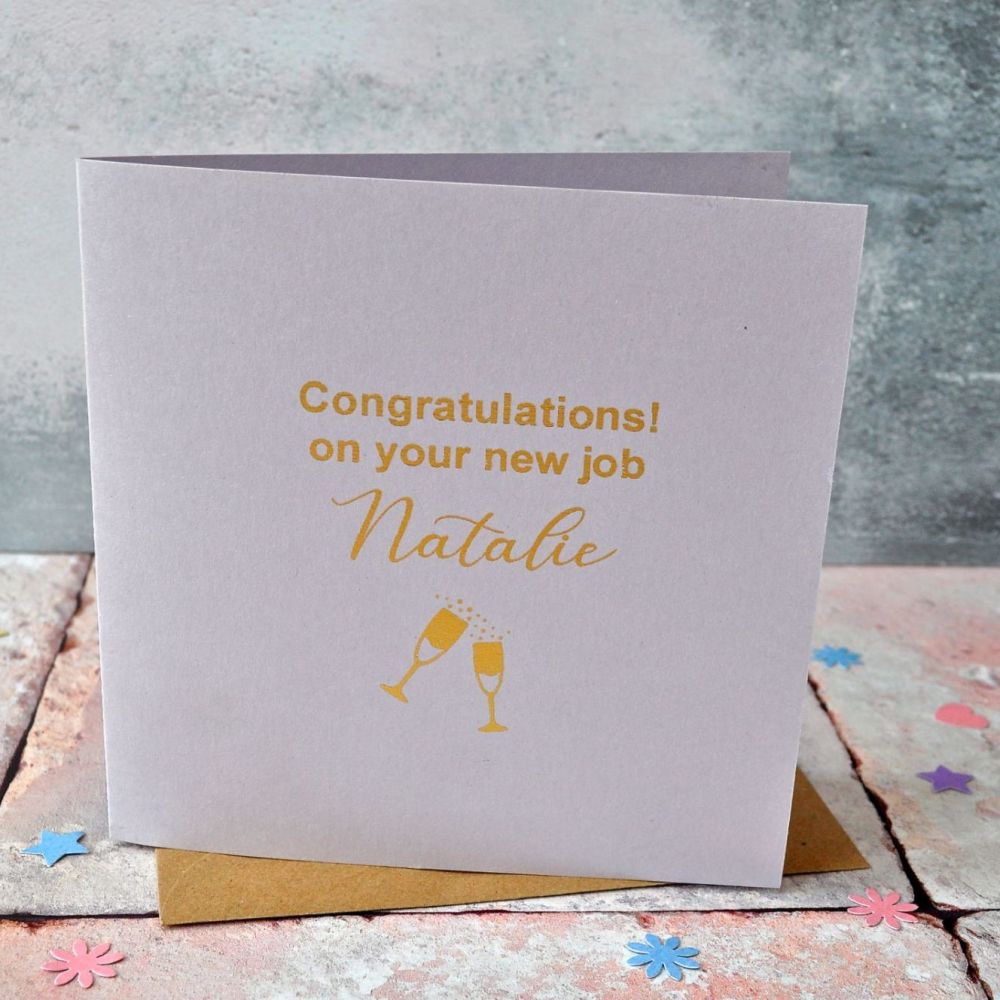 Personalised  Gold Foiled New Job Card